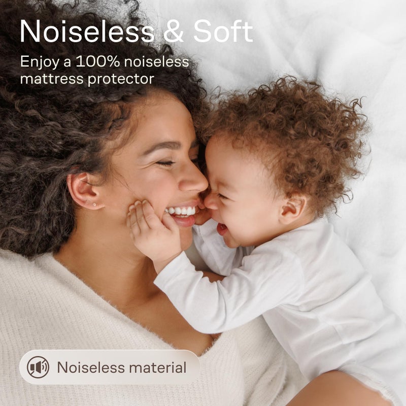 Niagara Sleep Solution Niagara Cotton Mattress Pad Queen 60x80 - Non Noisy Cooling Breathable Ultra Plush Absorbent Protector Extra Deep Fits 20 Inches Deep Mattress - Image 4